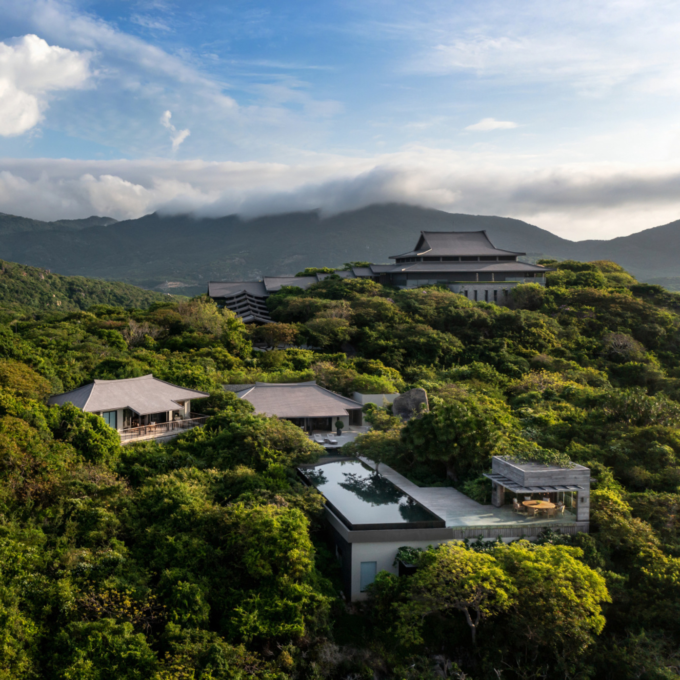 amanoi vietnam four bedroom ocean pool family residence aerial view